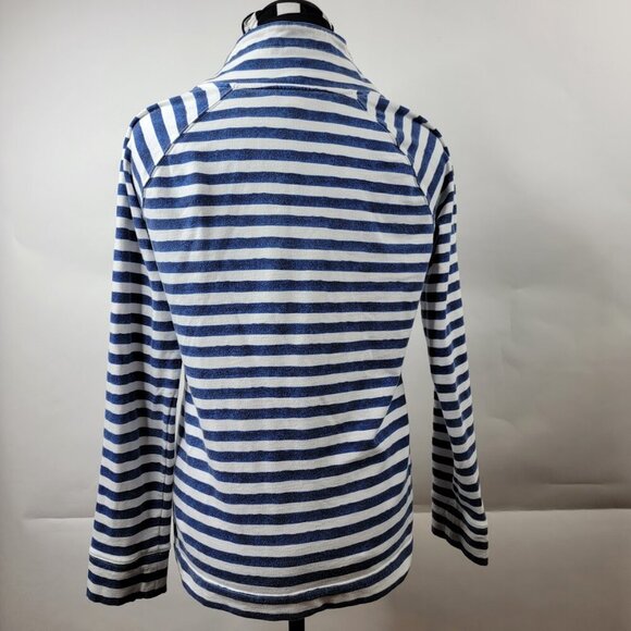Lilly Pulitzer Captain Popover Bright Navy Positano Stripe Top Size Small - Picture 10 of 12